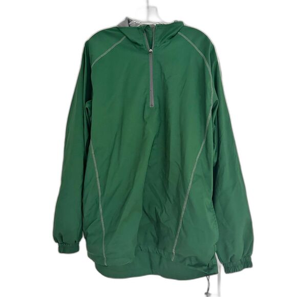 Mizuno 1/4 Zip Pullover Mens Large Green Lined Windbreaker Jacket Performance - Picture 1 of 5